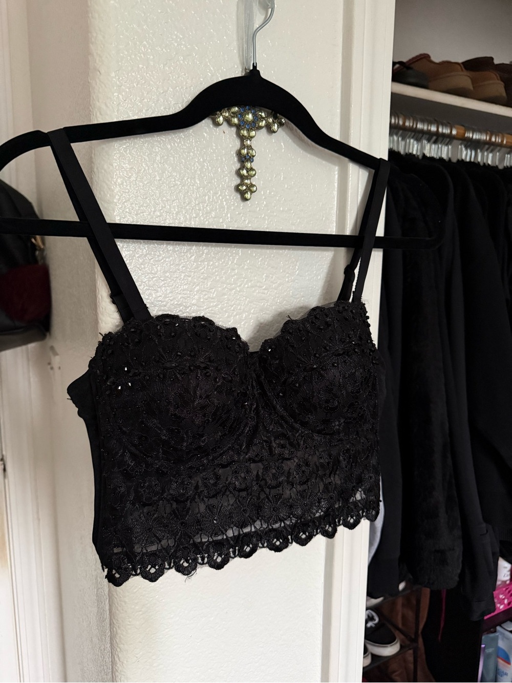 Women’s Black Corset Crop Top
